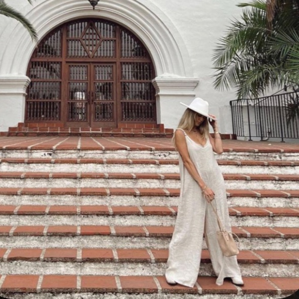 Linen Wide Leg Jumpsuit